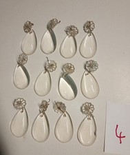 LOT DE 12 PAMPILLES ANCIENNES LUSTRE FRENCH ANTIQUE