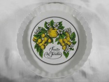 MAGNIFICENT PIE DISH "FRUITS DU JARDIN" PORCELAIN ARMCHAIR