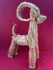 Grande Chèvre de Noël Scandinave en Paille Julbock Décoration Traditionnelle