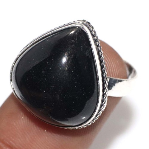 Bague plaquée argent onyx - plaquée,