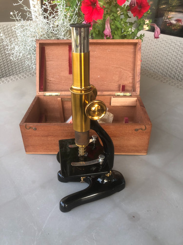 Microscope ancien laiton - microscope,