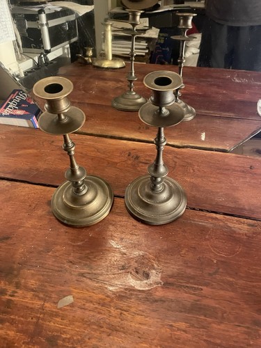 Paire bougeoirs cuivre - paire, cuivre-