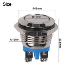 12V 16mm Imperméable Métal