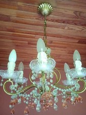 LUSTRE PAMPILLES VERRE ROSE