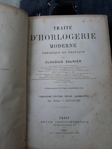 Traité horlogerie moderne - traité, d'horlogerie