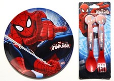 Lot ASSIETTE + COUVERTS MARVEL SPIDERMAN pour enfant garçon