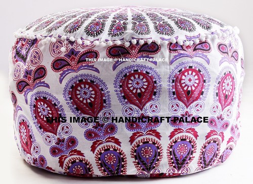 Pouf mandala paon - pouf, indien