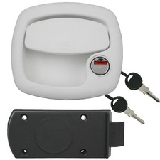 Serrure de Porte Château Stauklappenschloss Caravane Mobile Home Ff Hsc Blanc (Z