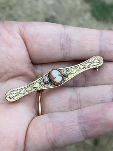 Ancienne broche barrette - barrette, camee