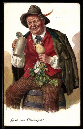 Carte postale homme - avec, chope