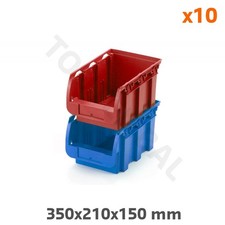 Bac à bec gerbable en plastique Bleu 8 L 350x210x150 mm (par 10)