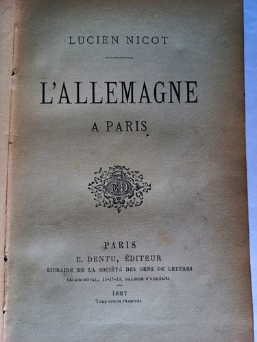 Allemagne paris 1887 - l'allemagne, à