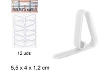 12 Pinces à Nappe Blanches en