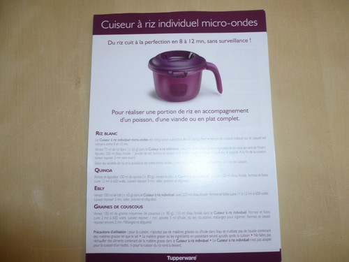 Tupperware neuve fiche du - fiche,