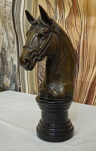 Tête cheval bronze sur - de,