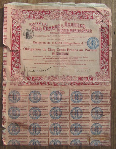 Ancienne action russe sels - ancienne,