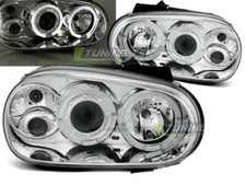 Paire de feux phares VW Golf 4 97-03 angel eyes chrome