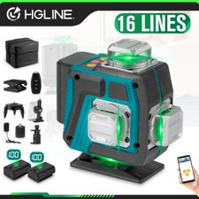 Niveau Laser Autonivelant Vert 4D 16 Lignes ±3 Niveau Avec 2piles & Télécommande