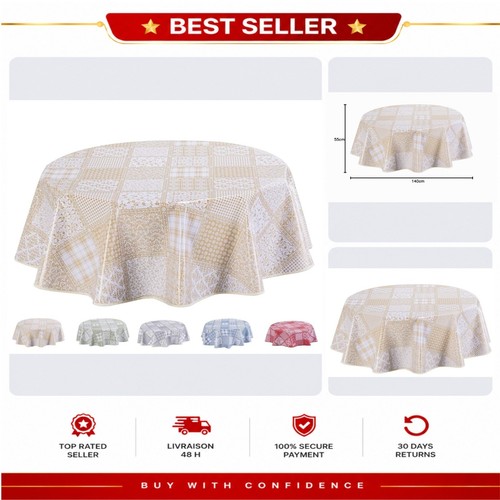 Nappe ronde 140 beige en - ronde,