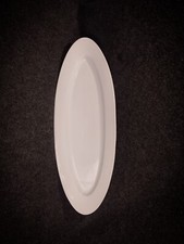 Grand Plat Blanc Ancien En Porcelaine Épaisse, Poisson Ou Viande 59 X 21