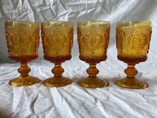 PORTIEUX WINE FOOT GLASSES EAU LOUIS XIV AMBER COLOR LE CREUSOT AL