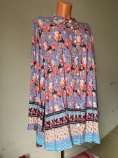 Belle chemise tunique fluide ULLA POPKEN motif floral gipsy taille 50/52