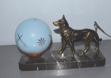 Antique bedside lamp ruler dog