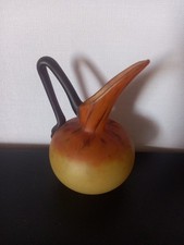 old pitcher vase signed Shneider Charles glass paste