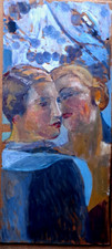 ART DECO Grande huile/ panneau