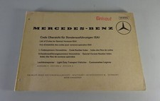 Code overview special versions Mercedes-Benz L 206 D/L 306 D approx. 1974/75