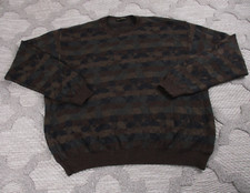 Lenor Romano Sweater Mens XL Brown Extrafine Merino Wool Made In Italy