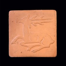 Terracotta tile deer decor design made in France coaster