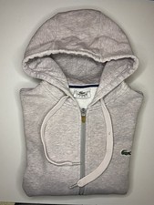 Men’s Lacoste Sport Hoodie Medium Size 4 Light Grey Full Zip Sweatshirt