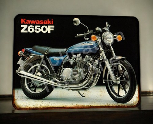Plaque métal kawasaki z650 - plaque,