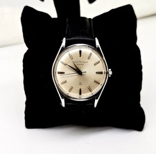 VINTAGE GIRARD PERREGAUX E-Z READ STAINLESS STEEL GYROMATIC 39J WRISTWATCH,RUNS