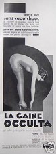 PUBLICITÉ DE PRESSE 1930 LA GAINE OCCULTA SANS CAOUTCHOUC