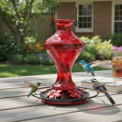 Glass hummingbird feeder - glass, for