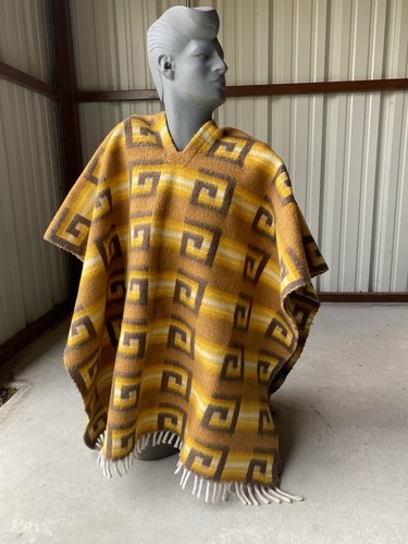 Vtg reversible wool poncho - vtg,