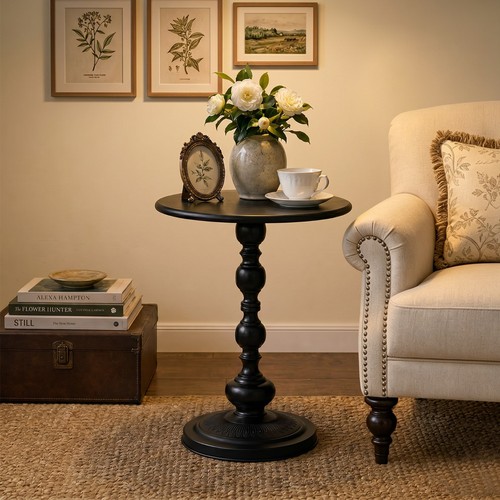 Round side table - table, metal