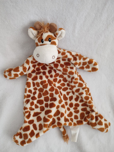 Doudou plat girafe marron - plat,
