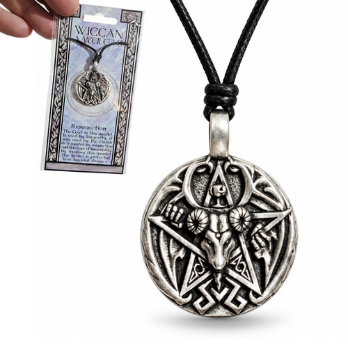 Druid goat pentacle pendant - goat,