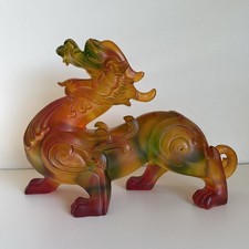 Large Multicolor Resin Feng Shui Dragon Figurine 12” x 9” Statue Heavy Decor