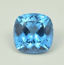 10x10MM Flawless Blue Aquamarine  Loose Cushion Cut Quality Loupe Gemstone