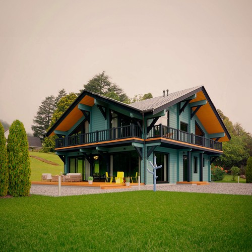 Prefab log cabin - log, home