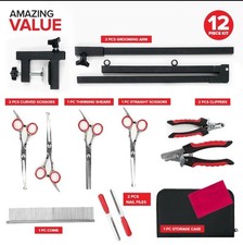 Dog Grooming Arm, 12-Piece Dog Grooming Table Arm with Clamp & Tool Kit