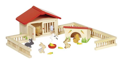 Jeu bois clapier lapin - jeu, à