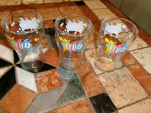 Lot 3verres perrier fluo - lot, de