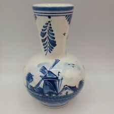 Delft Bleu Holland Small Vase Handpainted Windmill Flower Classic 4" Vintage 