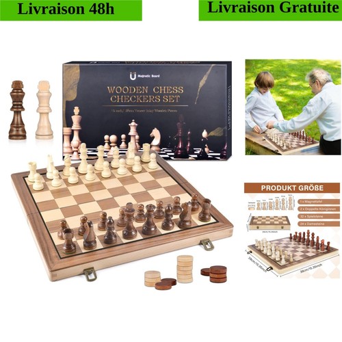 Jeu échecs bois pliable - d'Échecs,