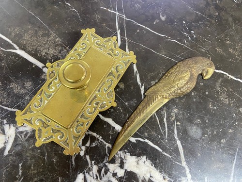 Ancien tampon buvard bronze - tampon,